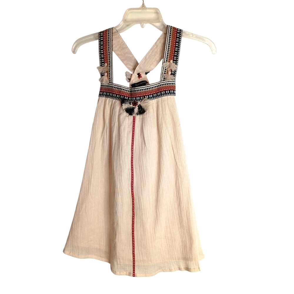 French Connection- Charming Cream Top with Embroidered Details - Size 4